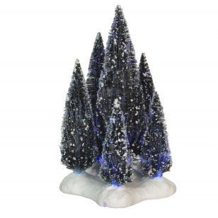 6 Cluster of Tree on Base, Fibre Optic Lights, Adapter Ready, h19cm